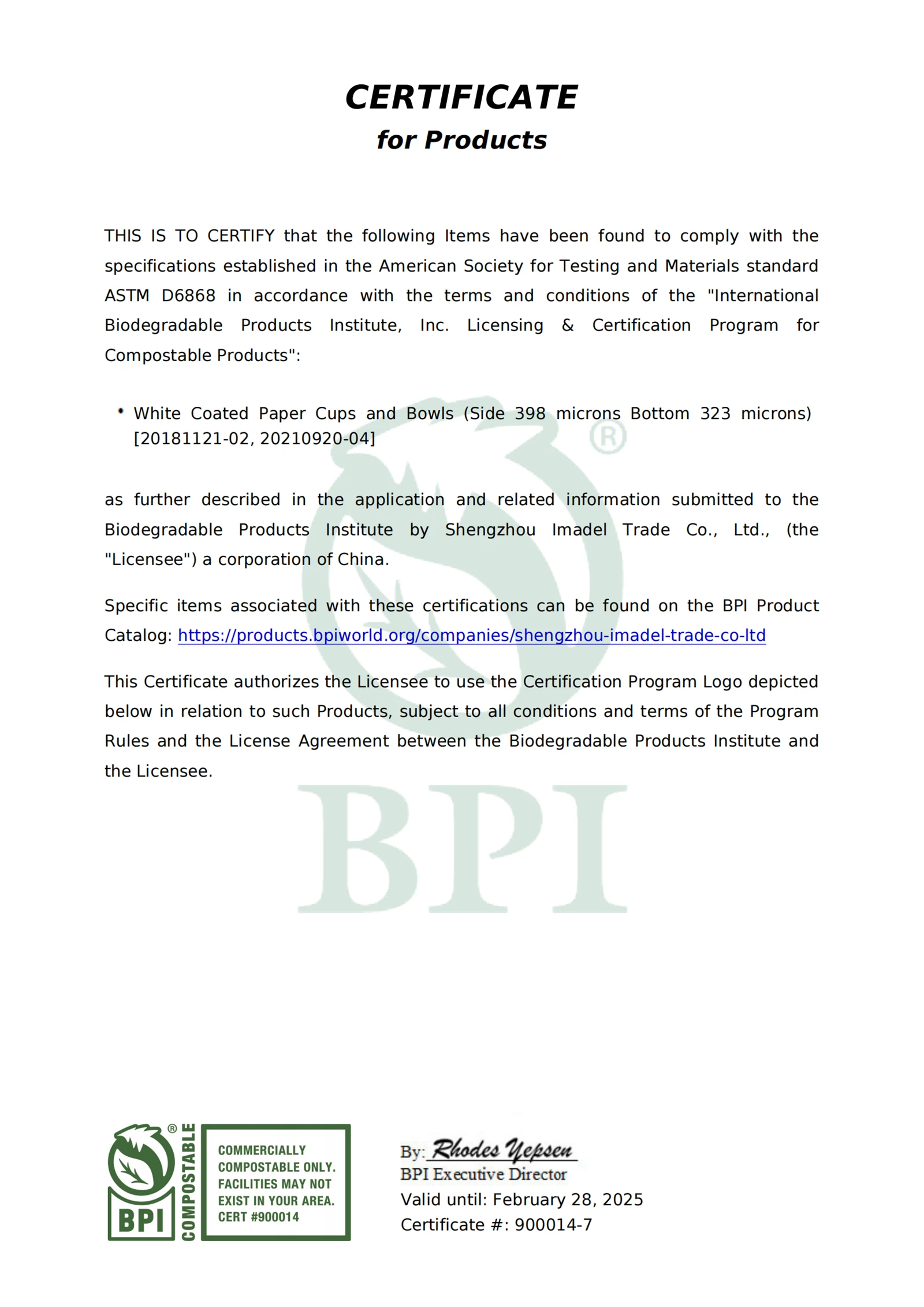 BPICertificate-PLA coated paper cup00