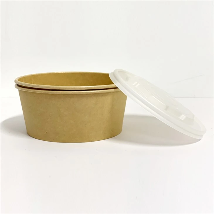 Disposable Kraft Paper salad bowl With PLA Coated Disposable Kraft Paper salad bowl With PLA Coated